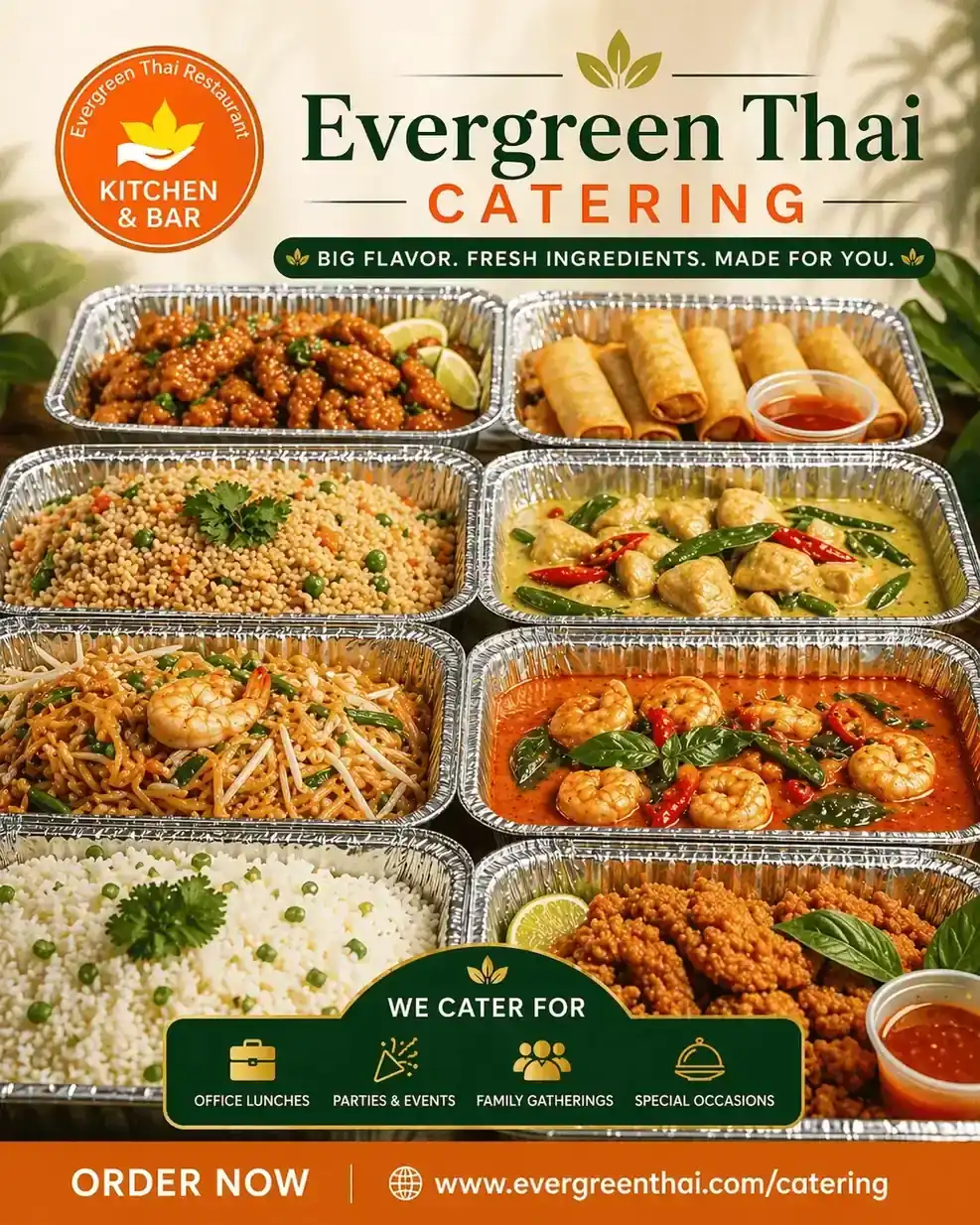 Plant-based group order with Thai and Chinese vegan dishes for TMU students